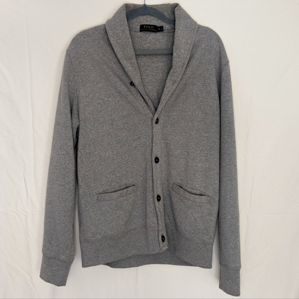 Ralph Lauren Grey Cardigan, Size medium